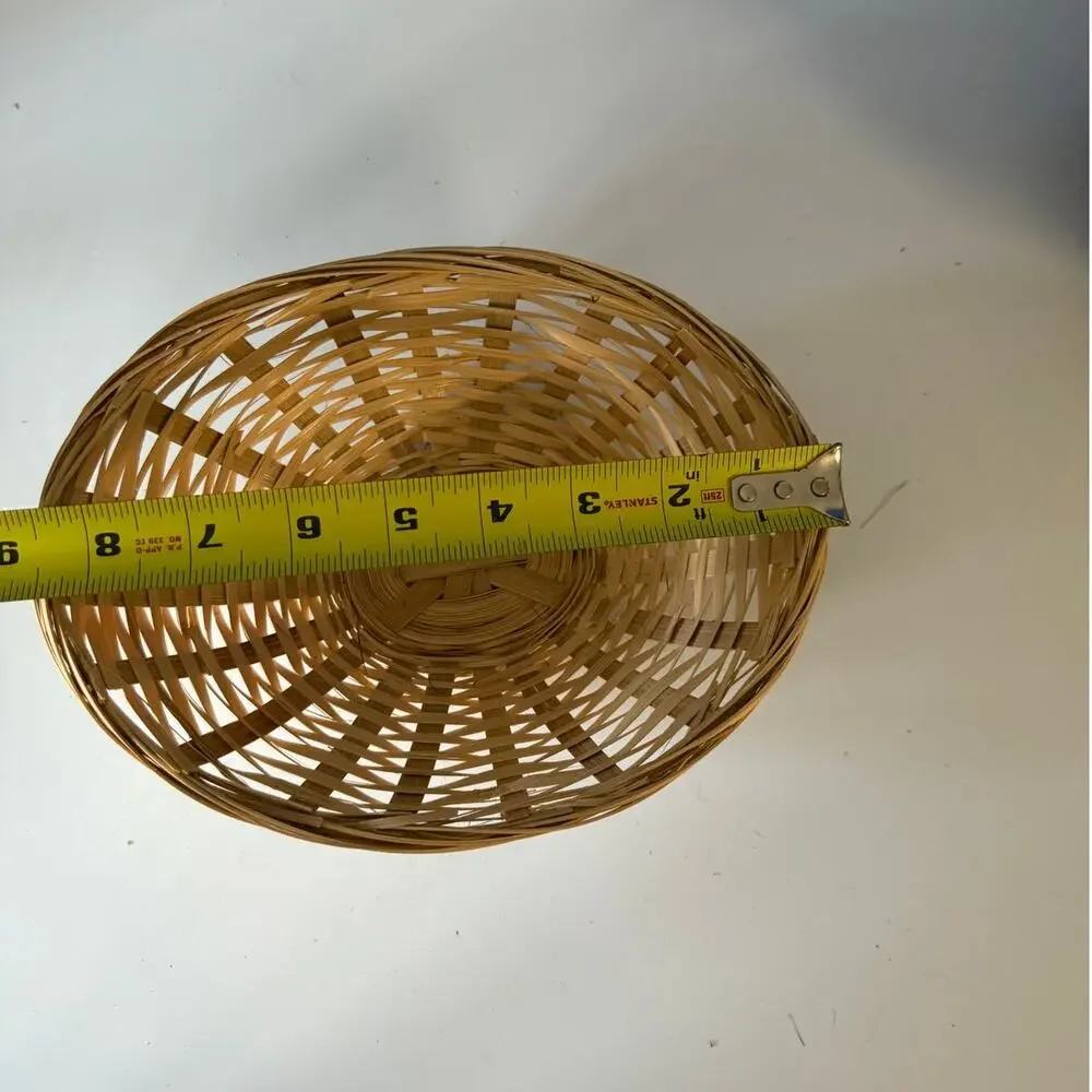5 Vintage Natural Small Woven Baskets Oval Wicker Storage Fruit Snack Bowls